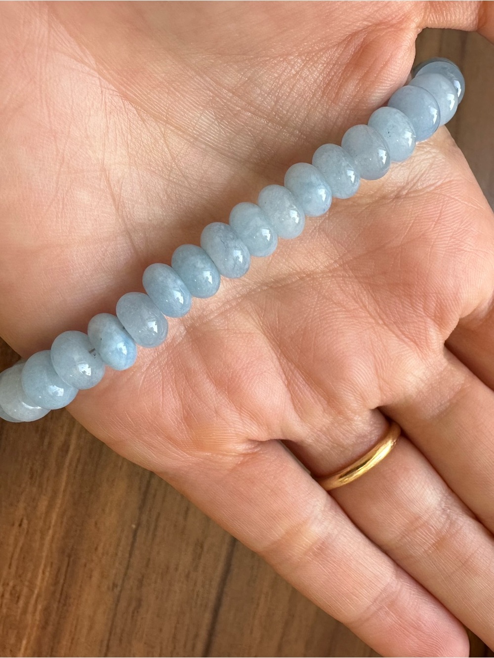 Aquamarine quartz blue bead necklace - Picture 2 of 3